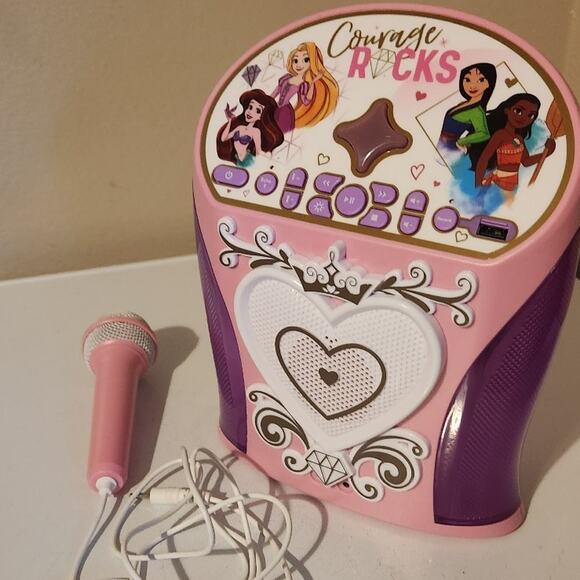 Disney Princess Karaoke machine Bluetooth with microphone party birthday pink - Picture 1 of 9